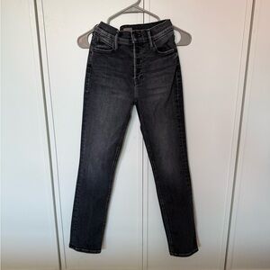MOTHER Mid Rise Washed Black Jeans